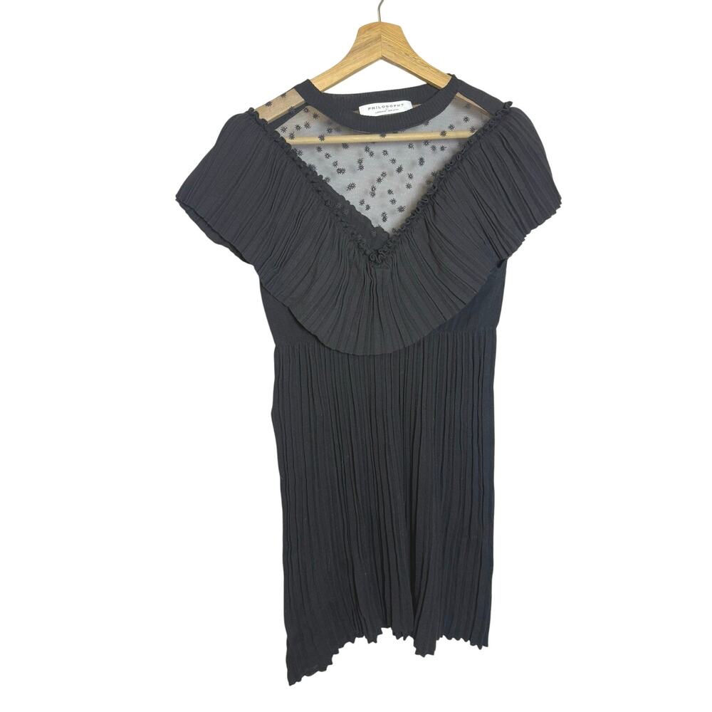 PHILOSOPHY DI LORENZO SERAFINI Black Mesh Dress Sz 6